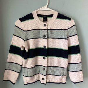 Ann Taylor Factory Striped Sweater Cardigan